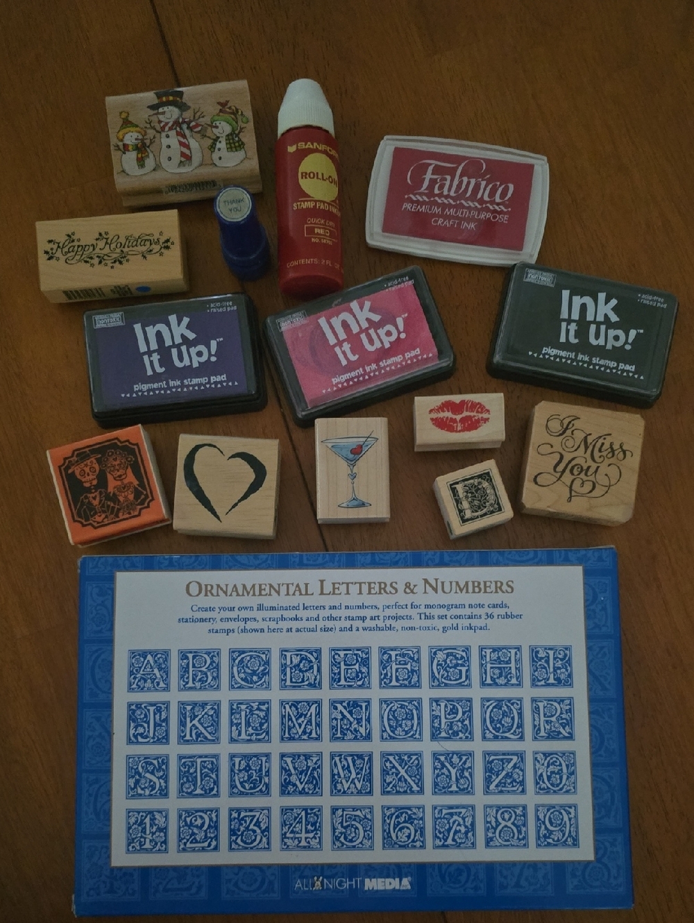 Assorted Rubber Stamps & Letters Set